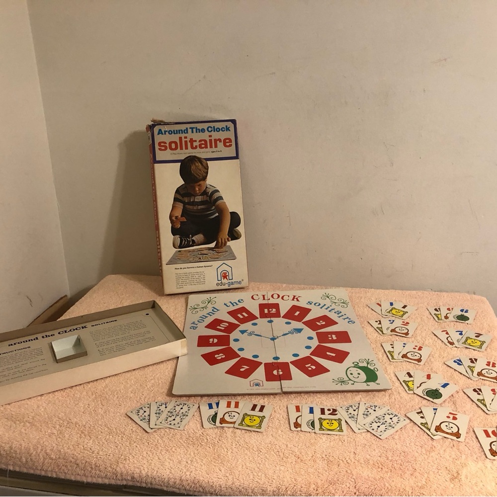 Vintage 1970 Edu-Cards Around the Clock Solitaire Game Complete
